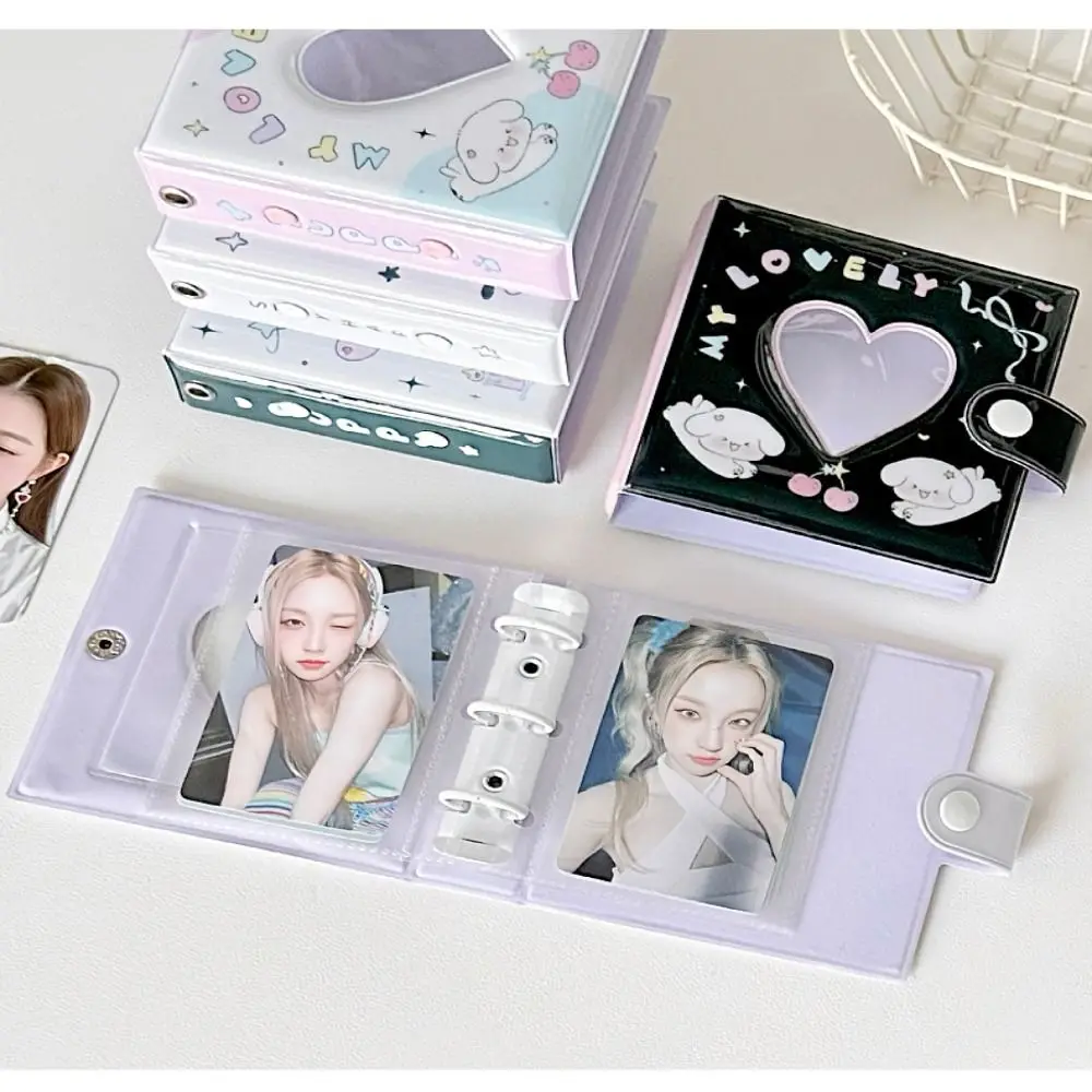 Cute Dog Cat 3-holes Binder Photo Cards Storage Book Small Idol Card Photo Album Collect Book Photocards