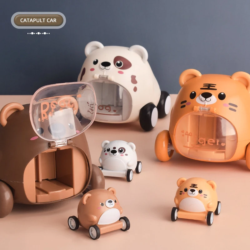 

2023 мультяшный милый мини-автомобиль для домашних животных, Детская Новая Уникальная скользящая игрушка с возвратом нажатием