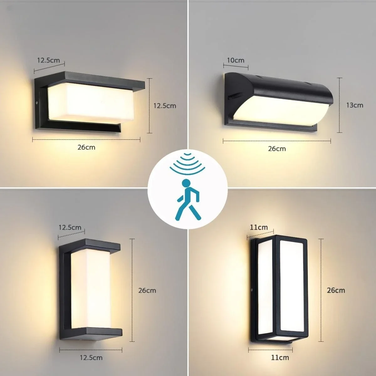 LED outdoor light waterproof IP65 Motion Sensor light led outdoor wall lighting AC85-265V wall lam