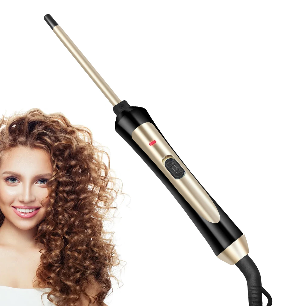 9mm Hair Curling Iron Small Barrel Hair Curling Wand For Short & Long Hair Ceramic Wand Iron Instant Heat Up