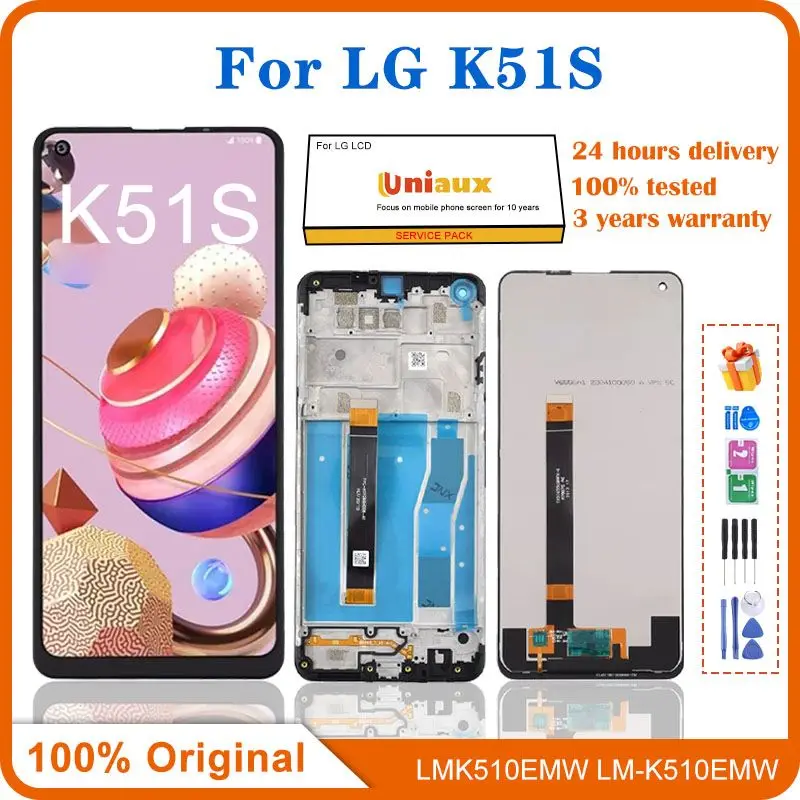 

100% Original For LG K51S LCD LMK510EMW LM-K510EMW LM-K510 LCD Display Touch Screen Digitizer Assembly Repair Parts