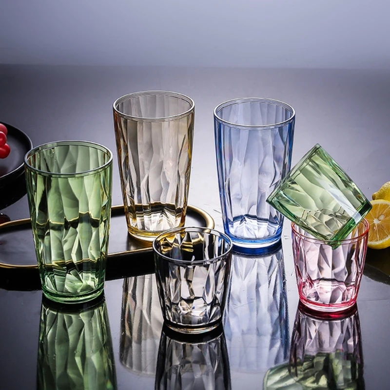Unbreakable Acrylic Drinking Glasses Shatterproof Water Tumblers 210ml Reusable Champagne Fruit Juice Beer Cup for Bar