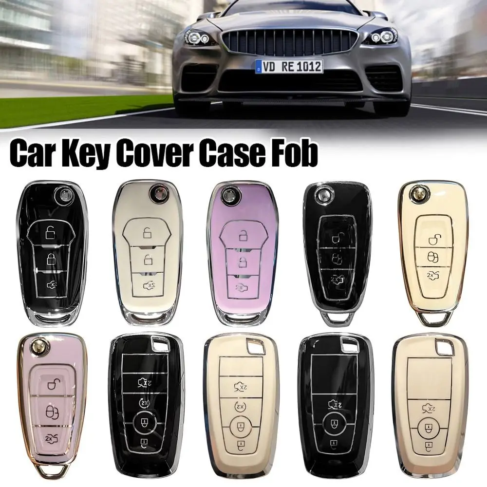 Full Cover Car Key Case Holder Key Protector Key Cover Shell Per Ford/Everest/Ranger C-Max S-Max/Focus/Galaxy/Mondeo/Transit