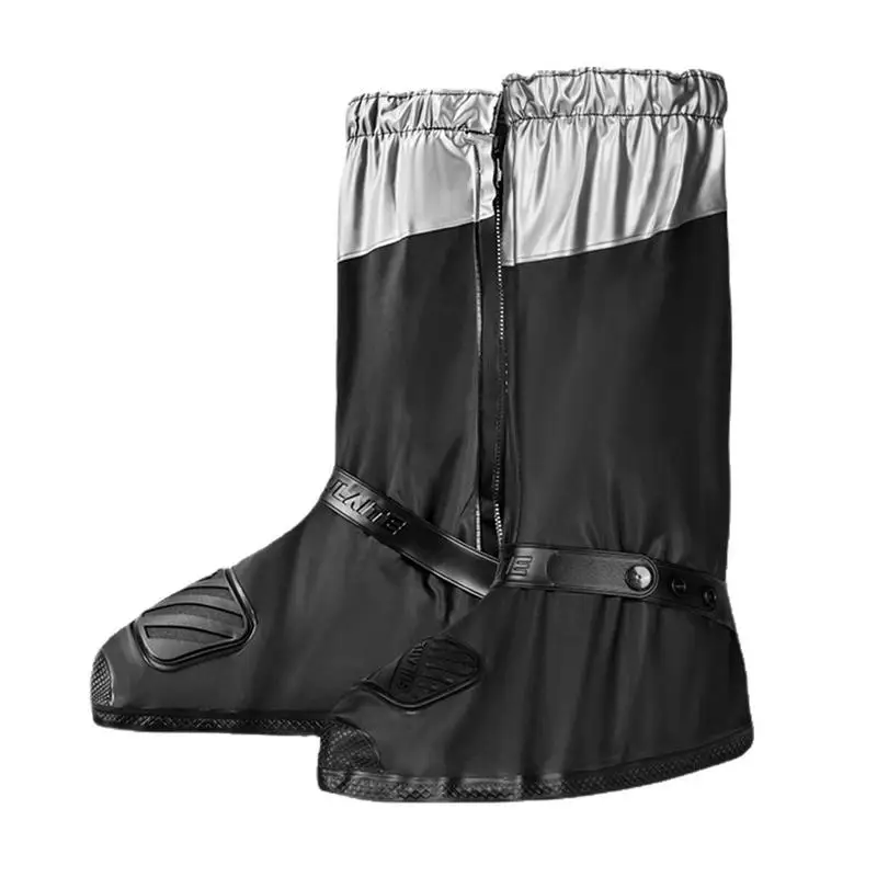 Waterproof Motorcycle Bike Shoes Covers Reusable Anti-Slip Rain Snow Shoes Overshoes Gear Zipped Men Women Rain Covers