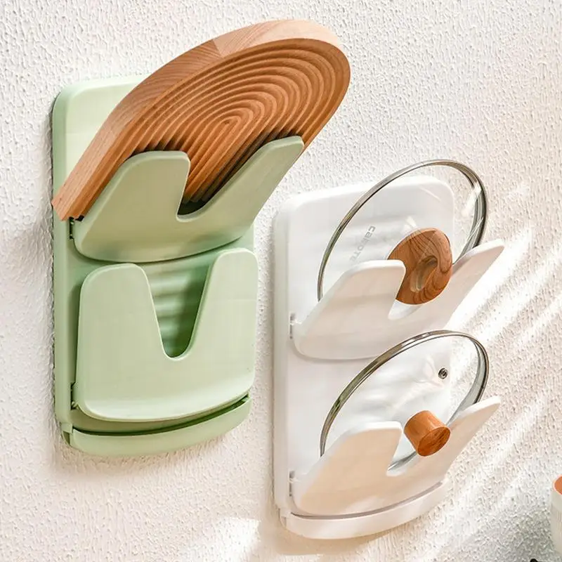 

Pot Lid Holder Portable Drainable Supplies U-Shaped Groove Double Layer Folding Deep Grooves Pan Lid Organizer Kitchen Supplies