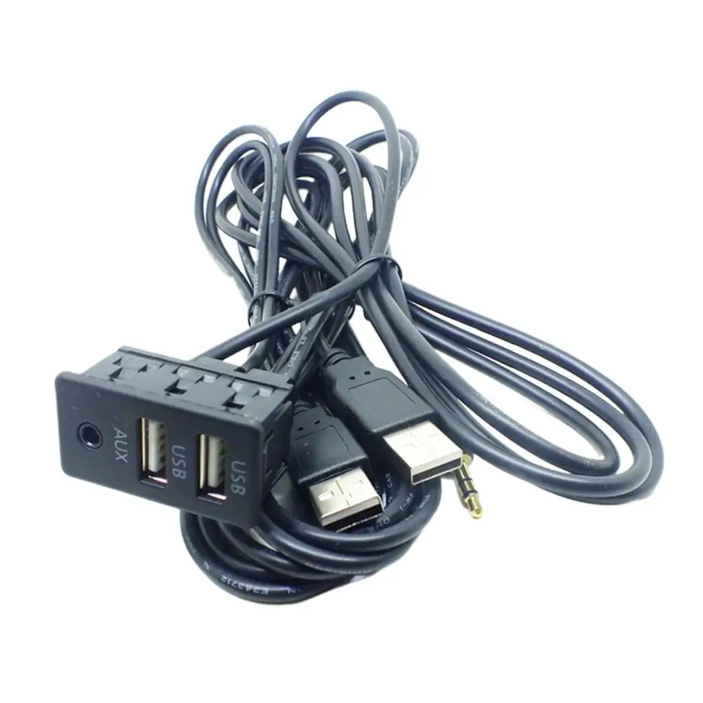 1.5M Car Dual USB Phone Charging Dashboard Mounted Extension Cable Cord