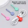 Rubber Cable Holder Magnetic Cord Clips Adjustable Elastic Magnet Buckle Cable Winder Rubber Cable Organizer Management Belt