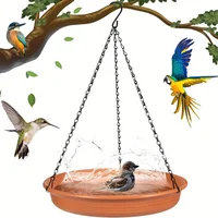 Hanging Bird Feeder Outdoor Bath Tray Bird Water Drinker Outdoor Feeder Garden Yard Decoration Plastic Bird Feeder Pet Supplies