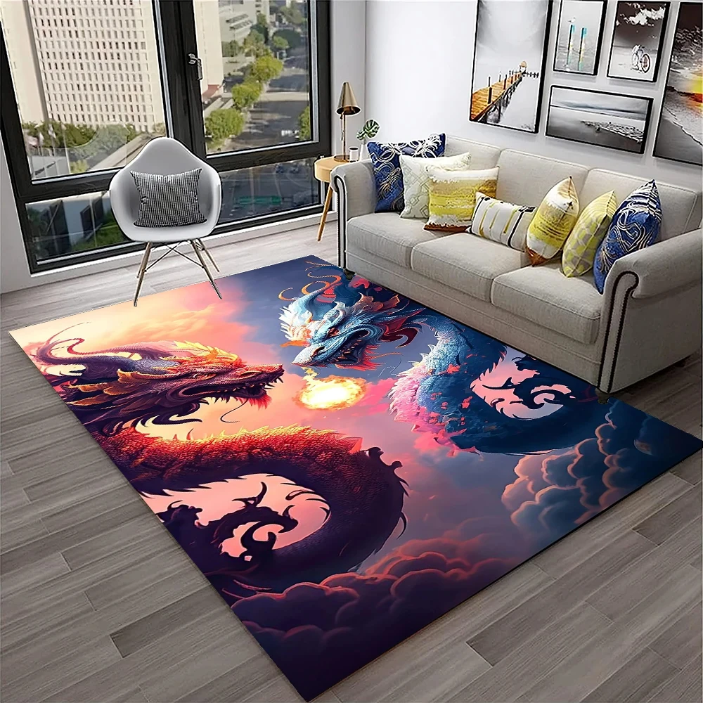 

Коврик в китайском стиле с рисунком дракона, Традиционный Ковер с принтом дракона для дома, гостиной, дивана, декоративный нескользящий напольный коврик
