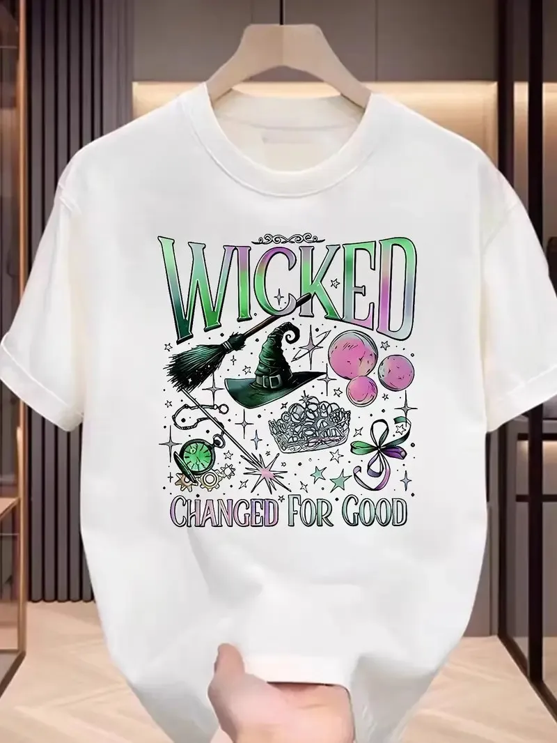 Wicked The Musical Inspired Print T-shirt Crew Neck Short Sleeve Summer Women Clothing Fashion Sleeves T-Shirts Student Tee