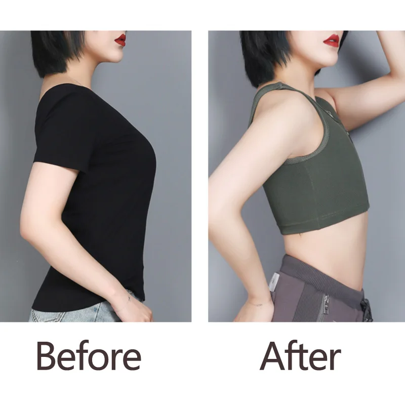 TransChestBinderZipperBreastBinderNoBandageTankTopS4XL