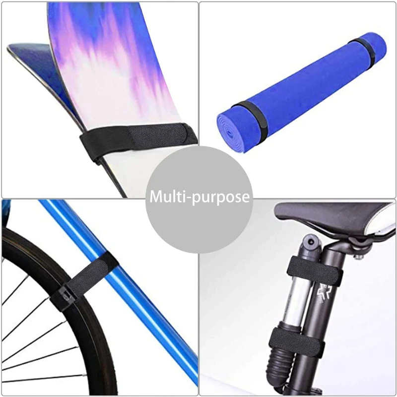 Bicycle Handlebar Strap Bike Accessory Bicycle Strap Bicycle Fixing Strap 5Pcs Fixed Straps Self-adhesive Fastening Cable Straps Reusable Wheel Cable Ties Nylon Multifunctional Bike Securing Items Tape