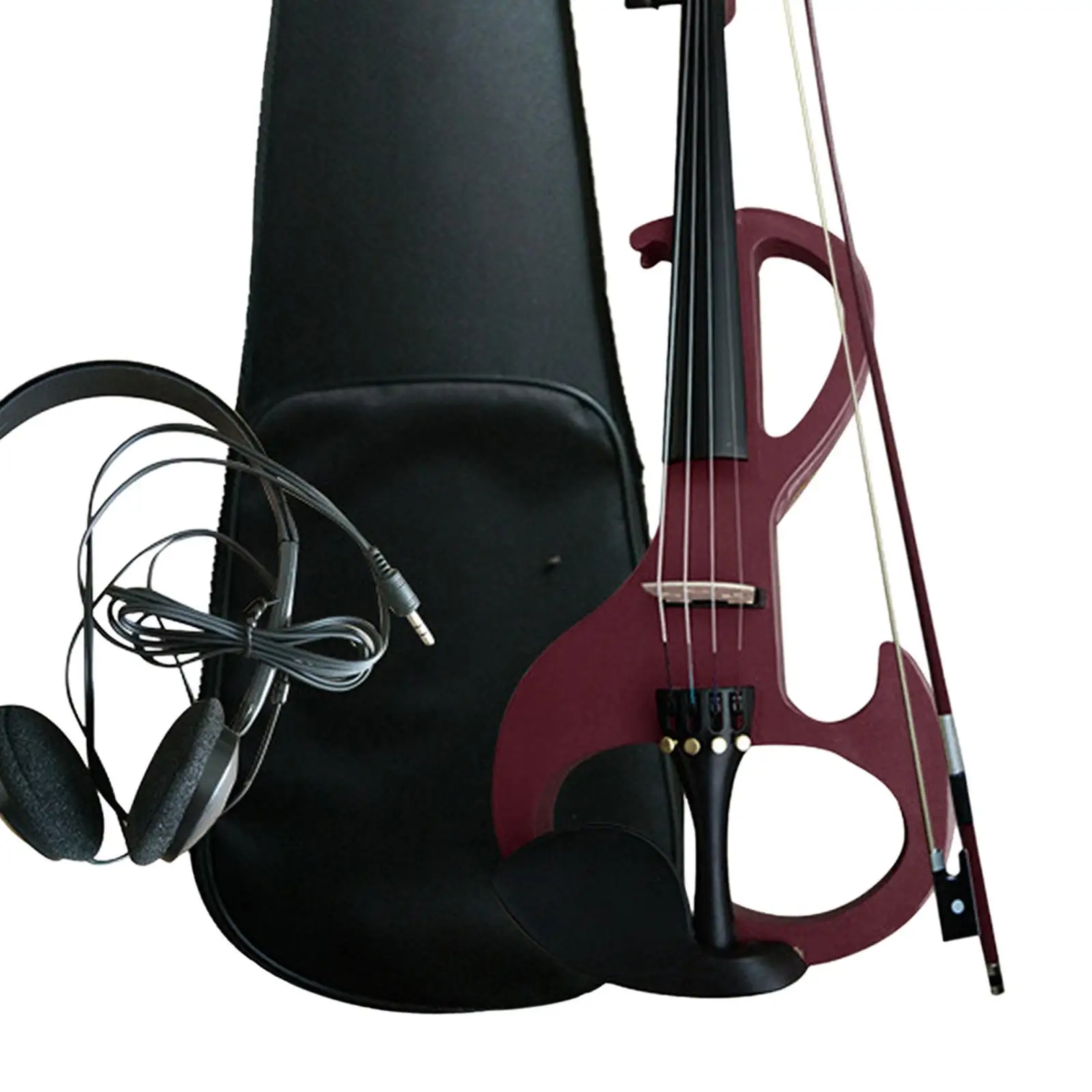 Electric Violin with Violin Accessories and Bow Solid Wood Silent Electric with Hard Case for Teens Performance