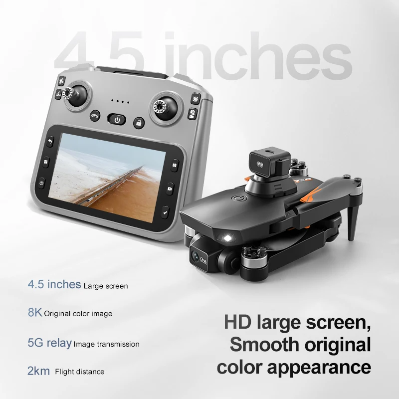 Drone GPS RG708 MAX Cardan 2 Axes 4.5" Écran Transmission Numérique