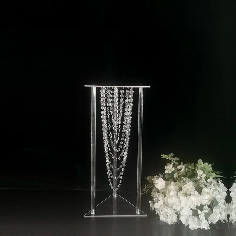 

4/5/10 pcs 60cm tall acrylic wedding τable centerpiece Acrylic Flower Stand Romantic Road lead Decoration Transparent Cake Tray