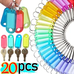 5/10/20Pcs Multicolor Keychain Key ID Label Tags Luggage ID Tags Hotel Number Classification Card Key Rings Keychain 5 Colors