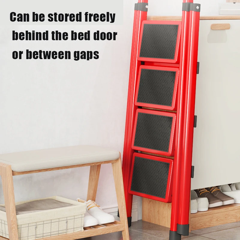 Folding Ladder Aluminum Household Folding Ladder 3/4 Steps Ladders For Home Multifunction ladder chair Stairs Herringbone ladder work ladder platform