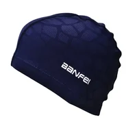 Waterproof Fabric Protect Ears Long Hair Sports Swim Pool Hat Shark High Elasticity Flexible Durable Swimming Cap for Men Women 2
