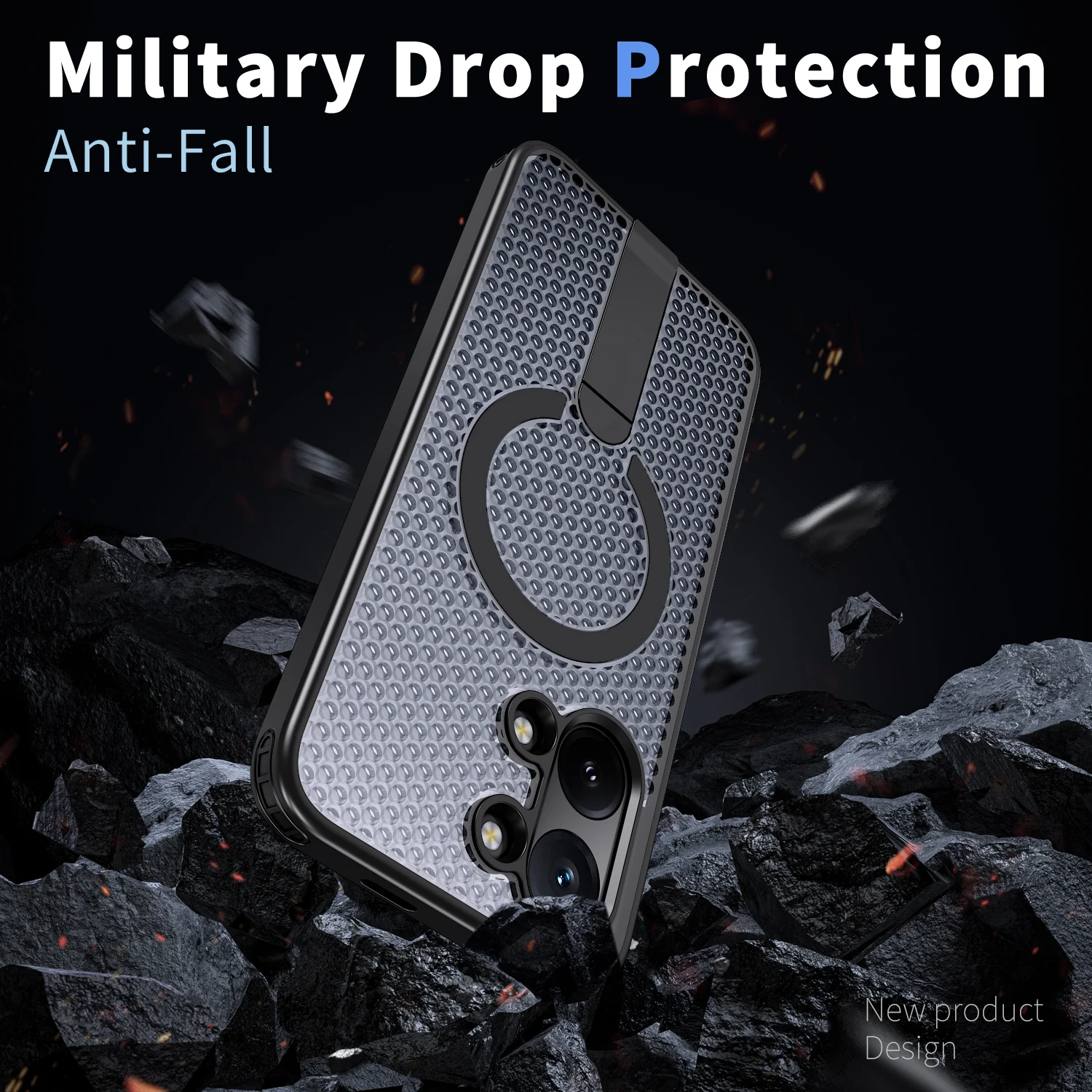 Advanced Heat Dissipation Phone Case with Magnetic Bracket and Tough Cover