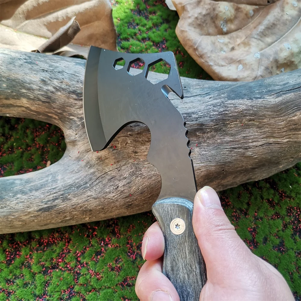 High Carbon Steel Handaxe with Black Coated Blade - Tactical Survival Camping Hatchet with Nylon Axe Cover and Bakelite Handle 3