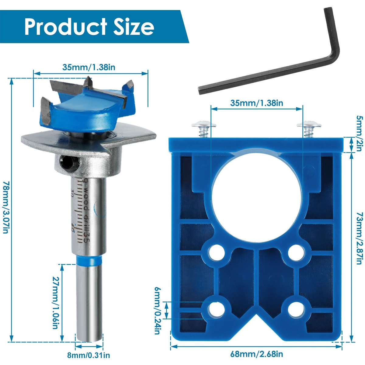 35mm Charnière Gabarit Ensembles De Forets Gabarit De Charnière Dissimulé Gabarit De Perçage Charniere Trou De Positionneur De Bits Pour Charnières | Leroy Merlin