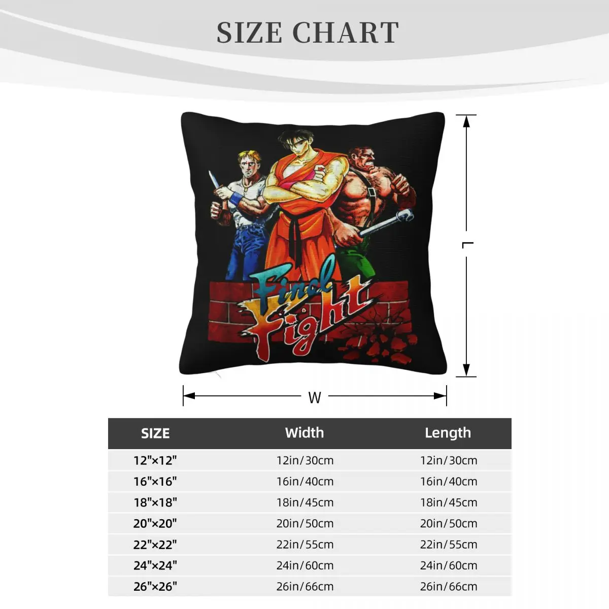Final Fight Licensed Video Game Gaming Classic Gamer Retro New Black Novelty Pillow Case 4