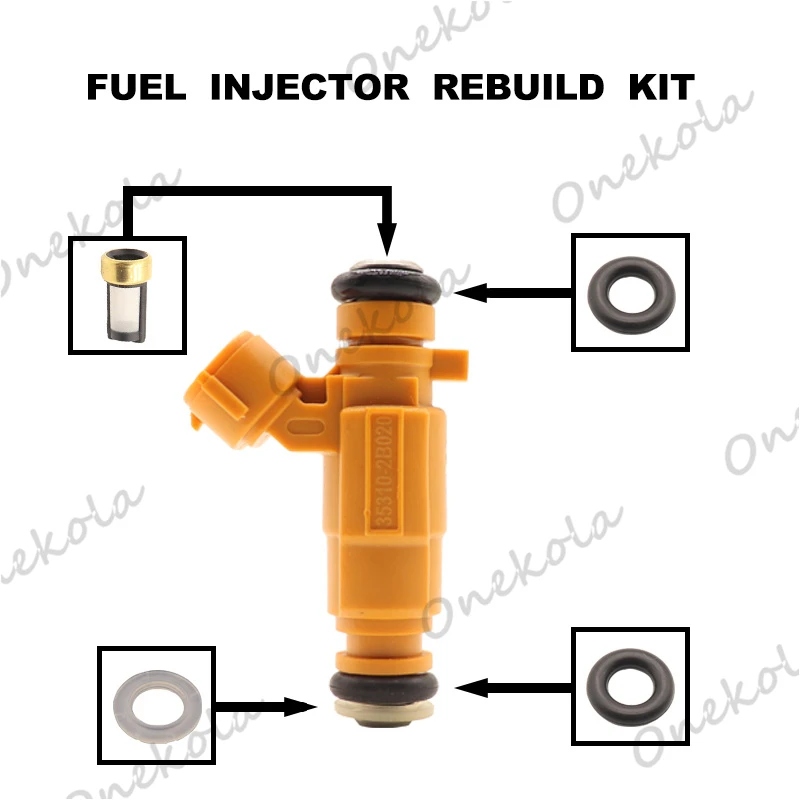 

Fuel Injector repair kit Orings Filters for 35310-2B020 Hyundai i20 Kia 1.4 1.6 G4FG