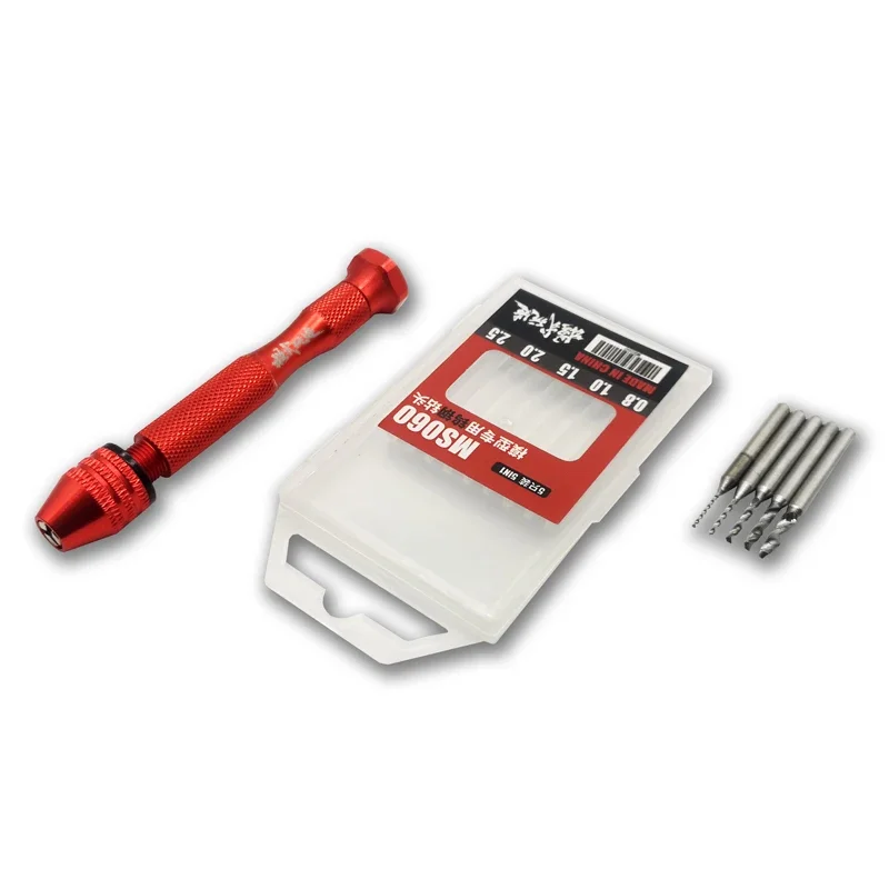 MS060 Hand Drill Set with Drill Bits for Model Hobby Hand Drilling Craft Tools Set