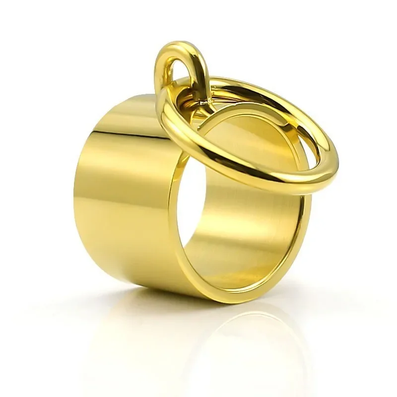 COUYA 2018 Stainless Steel Circle Inlay Punk Rock Cool Girl Friendship Rings Christmas Gift To Sister Prevent Allergy 5