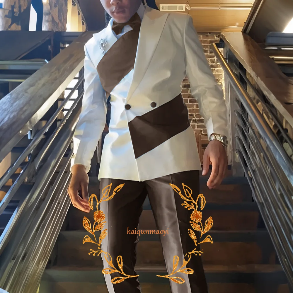 Men's Suit 2 Piece Set Stylish Design Formal Party Dress Elegant Men's Suit Color Block Blazer Pants Customized Outfit