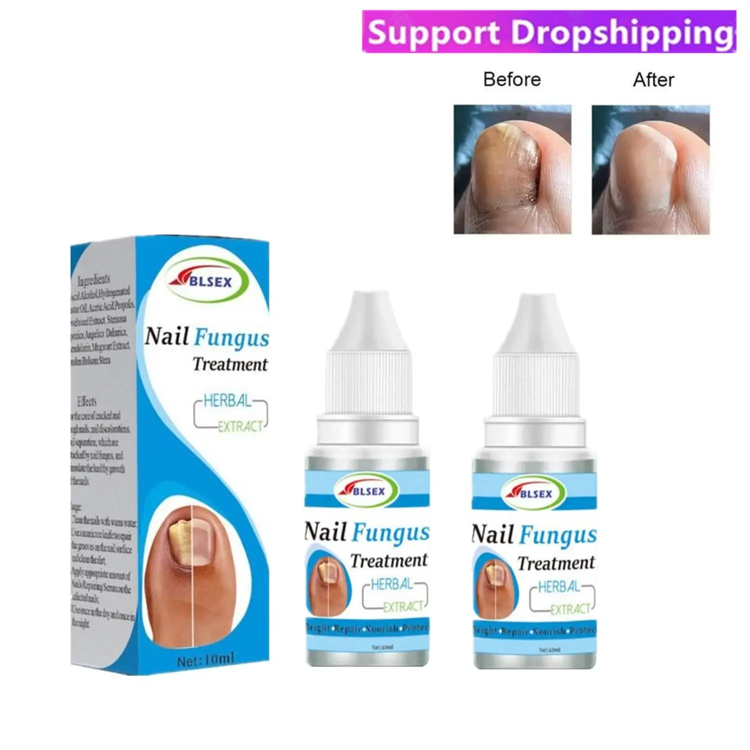 

2X Fungus Nails Treatment For Fingernails Toenails Repair Onychomycosis Paronychia Anti Infection Toe Nail Fungal Removal Liquid