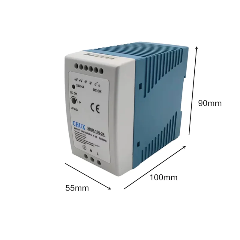 

24V 100W DIN Rail Industry Switching Mode Power Supply MDR 100W 24V For Cnc Cctv Led Light (MDR100W-24V)