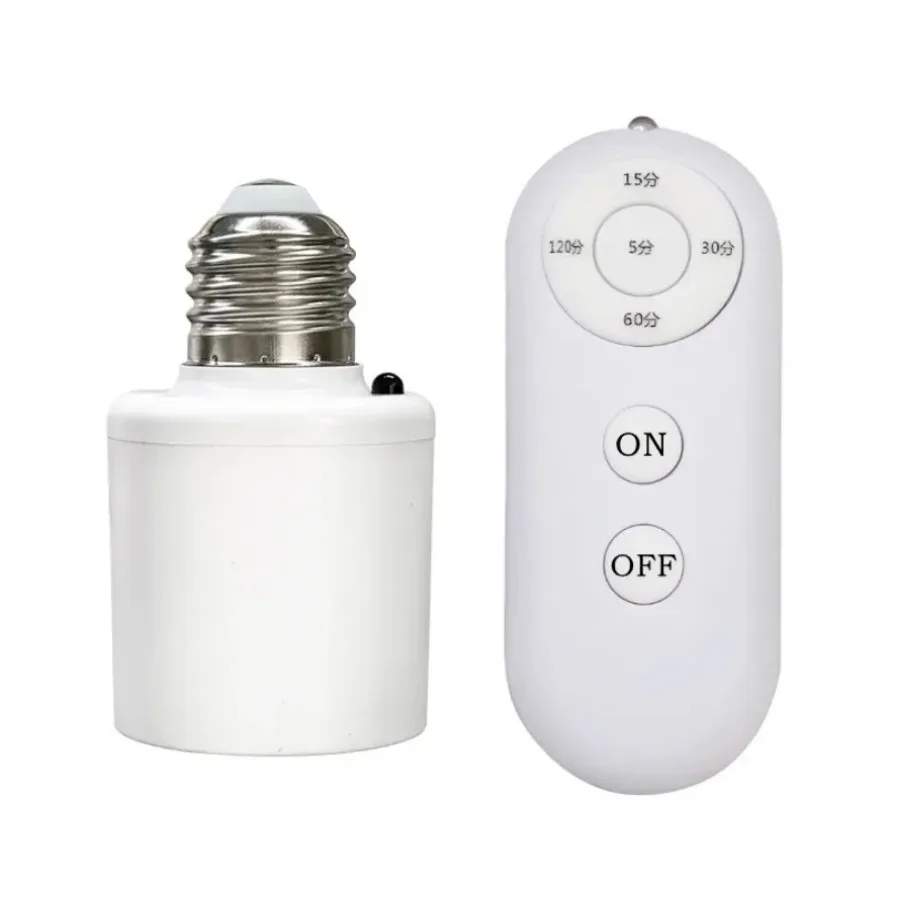 E27 85V-265V Wireless Remote Control Smart Timer Switch Lamp Holder