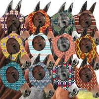 1Pc Horse Face Mask Anti Fly Breathable Stretch Knitted Mesh Anti Mosquito Mask Horse Riding Equestrian Equipment 1