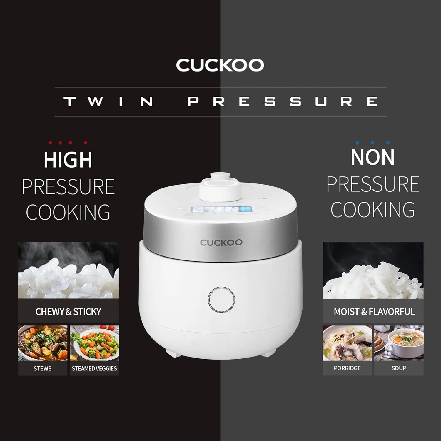 3-Cup (Uncooked) / 6-Cup (Cooked) Induction Heating Twin Pressure Rice Cooker & Warmer