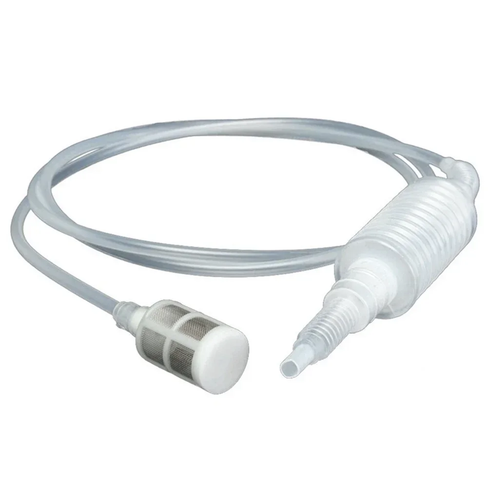 Food Safe Silicone Siphon Pipe Manual Water Changer Includes Hand Pump & Filter 2 Meters Length Simple Liquid Transfer Assistant