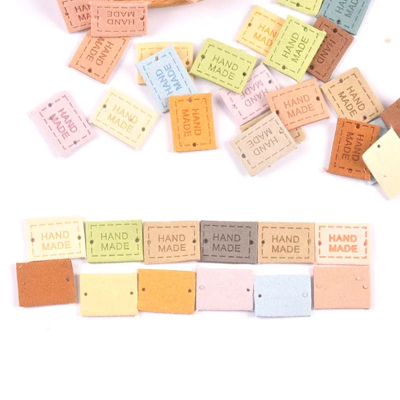 Handmade Embossed PU Cloth Tags for DIY Garment Sewing Accessories (20 Pcs)
