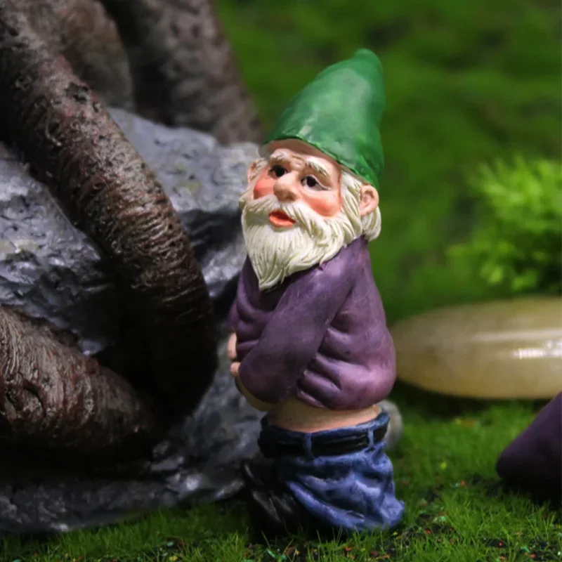 DIY Mini Drunk Gnomes Dwarf Fairy Garden Statue Miniatures Courtyard Elf Figure Resin Micro Landscape Micro Moss Figurine