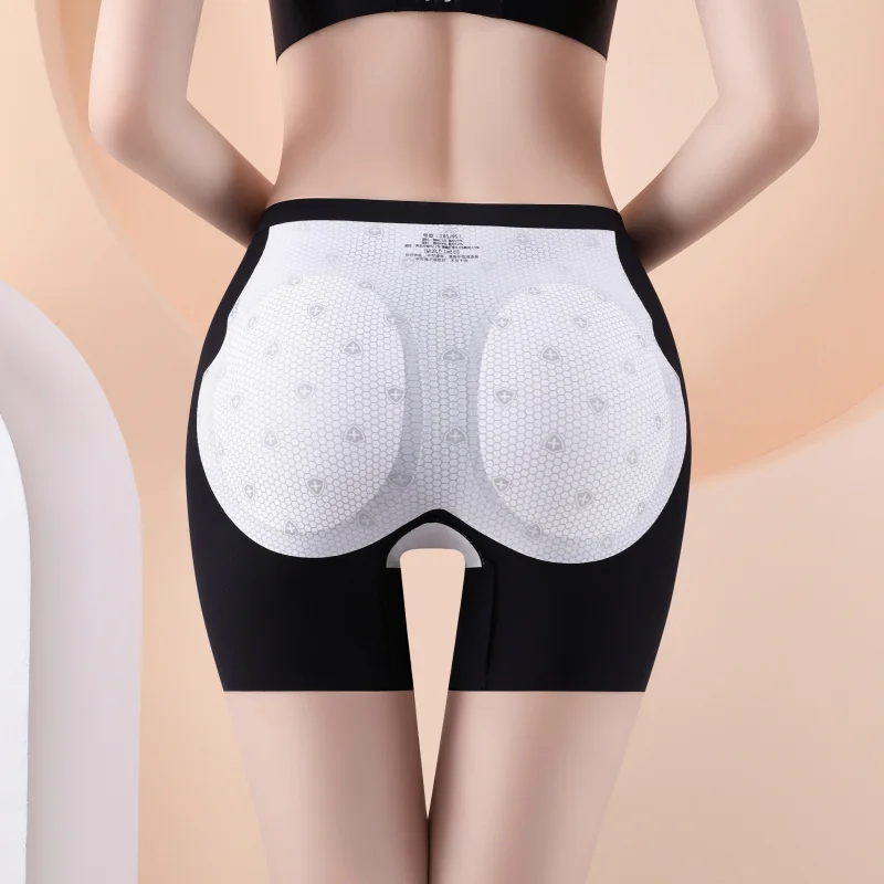 Ice Silk Fake Butt Lift Protective Shorts Seamless Woman Boxer Plus Size Shorts Panties Underwear for Women Safety Short Pants