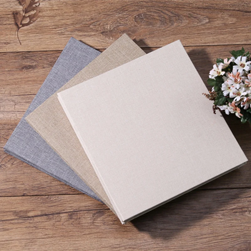 Album Linen Self Adhesive Film Cover Photo Storage Album Family Friends Photo Storage DIY Decoration Commemorative Album