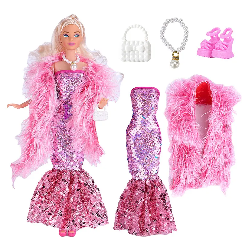 Elegant Shimmering Sequin Mermaid Gown with Lace Skirt