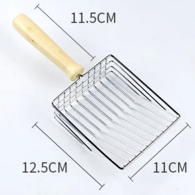 Cat Litter Shovel Stainless Steel Sand Scoop for Cats Toilet Cleaning Tools Metal Wooden Handle Cat Litter Scoop Pet Supplies 5