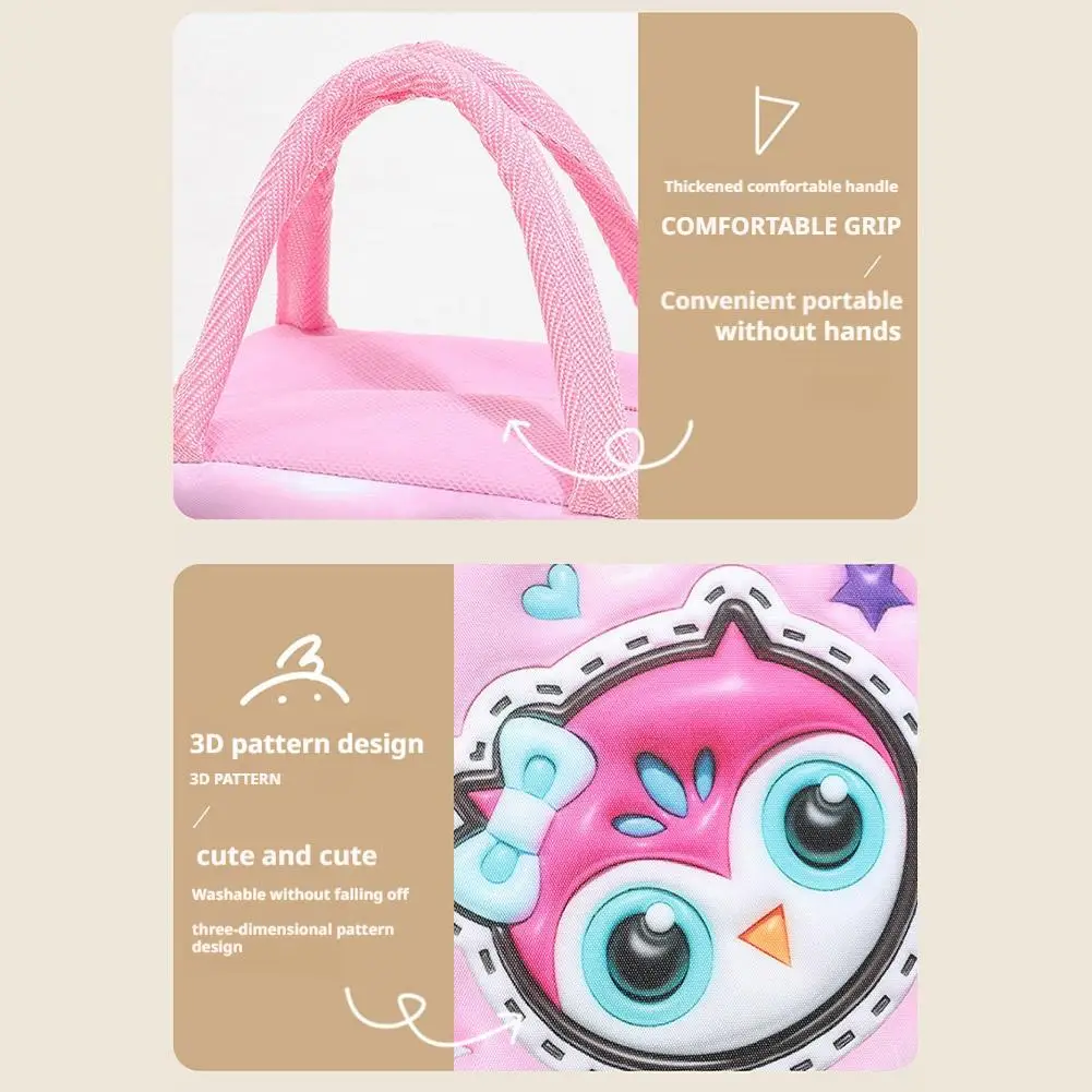 3D Niedliche Tier Muster Lunch Tasche Verdickte Handheld Isolierte Lunch Box Taschen Große Kapazität Kinder Bento Tasche – Detail 15