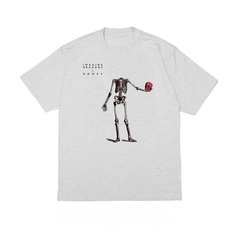 Summer Imagine Dragons Bones Rock Men's and Women's Short Sleeve T-shirt Trend Retro Half Sleeve Shirt