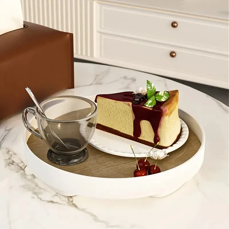 Wooden Desktop Decorative Tray Perfume Fragrance Display Stand Key Cosmetics Storage Rack for Bathroom Home Kitchen Organizer 4