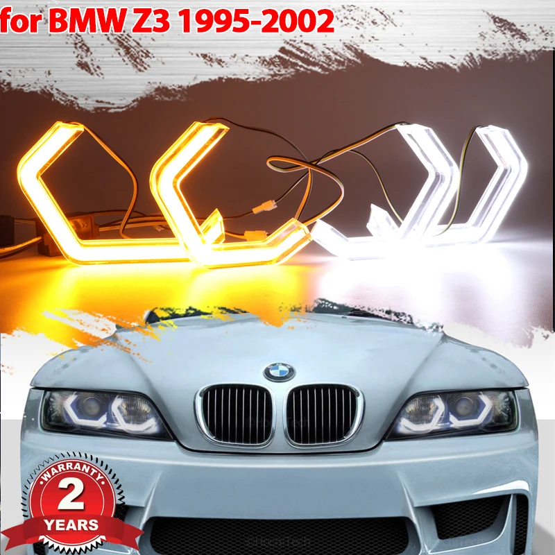 Switchback M4 Style Light Halo Rings Drl Led Angel Eyes Kit Per Bmw Z3 E36 E37 E38 Roadster Coupe 1995-2002 Retrofit Faro