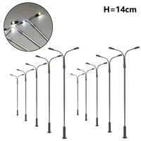 10Pcs Model Railway Warm White HO Scale Lamps Post 1:87 Street Light Single Head Lamps Model Street Lights Garden Decoration 1