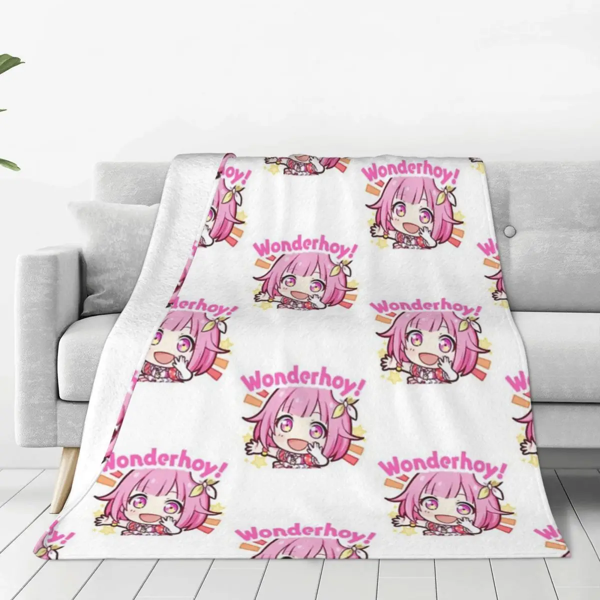 Project Sekai Anime Emu Otori Wonderhoy Stamp Blanket Bedspread On The Bed  Travel Bedspread Ins Wind