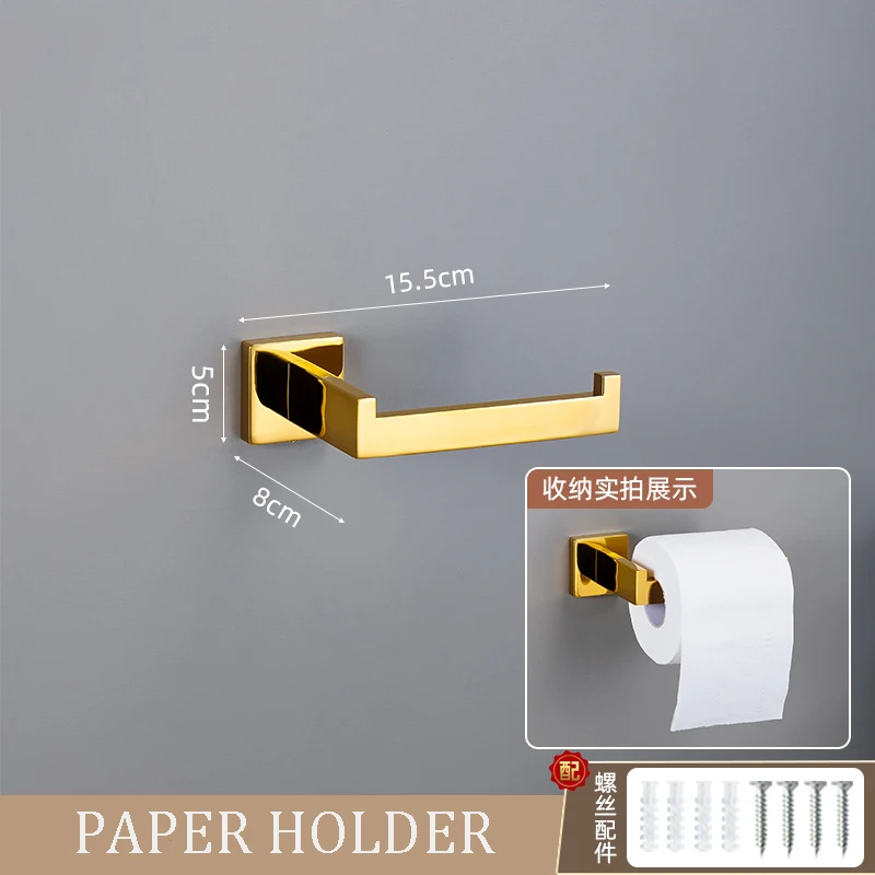 Description Picture 5 of itemPolished Golden Bathroom Hardware Set Accessories Hook Towel Bar Toilet Paper Holder Towel Ring Bath Towel Holder Bathroom Kit