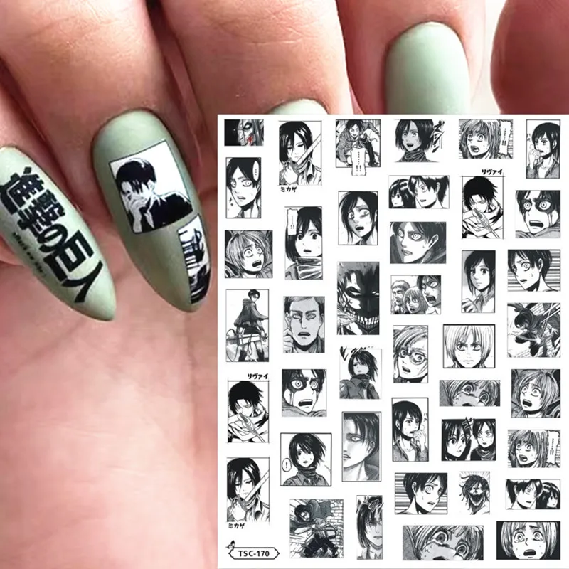 Anime Boys 3D Self Adhesive Back Glue Decal Stamping DIY Decoration Wraps Nail Sticker Pro 104